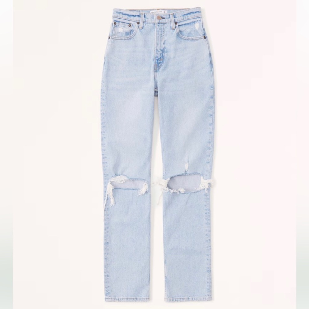 Abercrombie & Fitch Ultra High Rise 90s Straight Jeans Irregular Size: 24 / 00 R